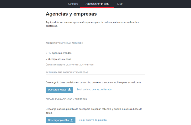 extranet mirai cadenas venta privada agencias empresas