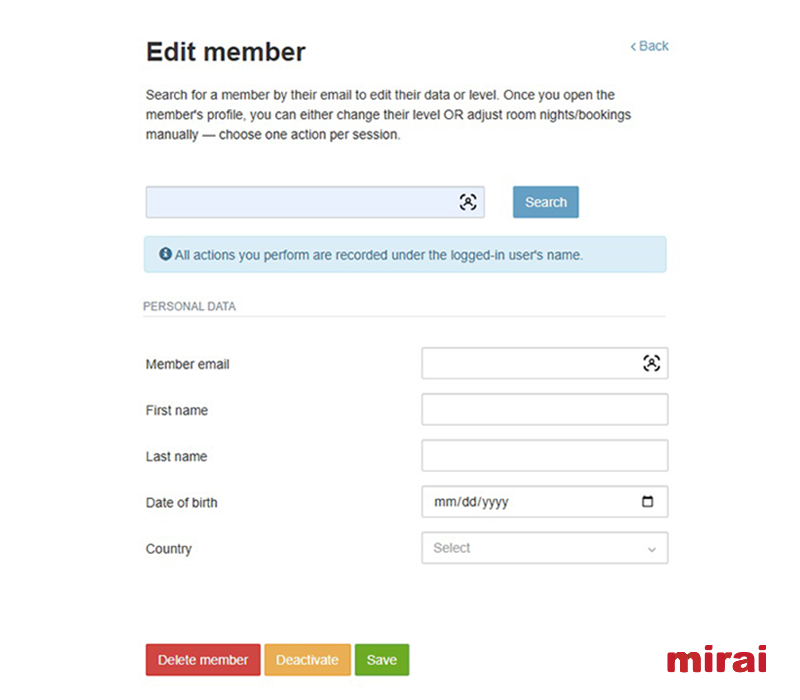 edicion miembros mirai club fidelizacion