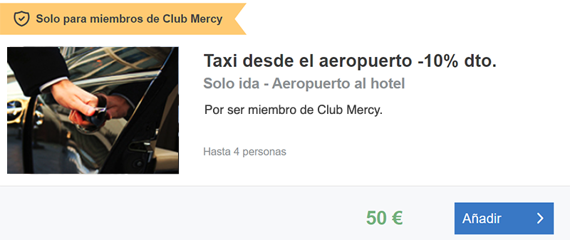 hotel miembros club extra taxi mirai