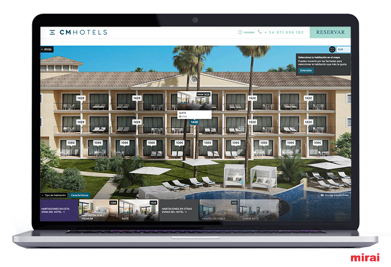 hotelverse reserva 3d escollir habitacio mirai