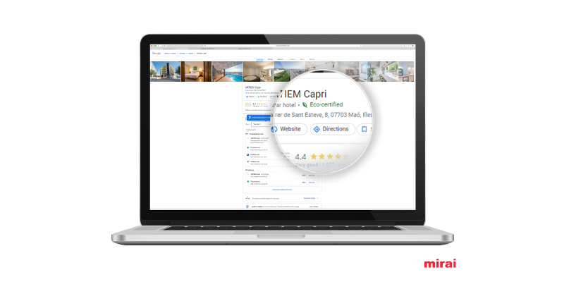 Google identifica hoteles eco sostenibles Mirai