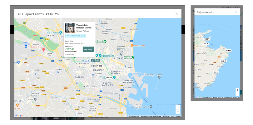 busqueda cadema Mirai destinos vista mapa
