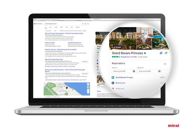 Ficha Bing Hotel Price Ads Mirai
