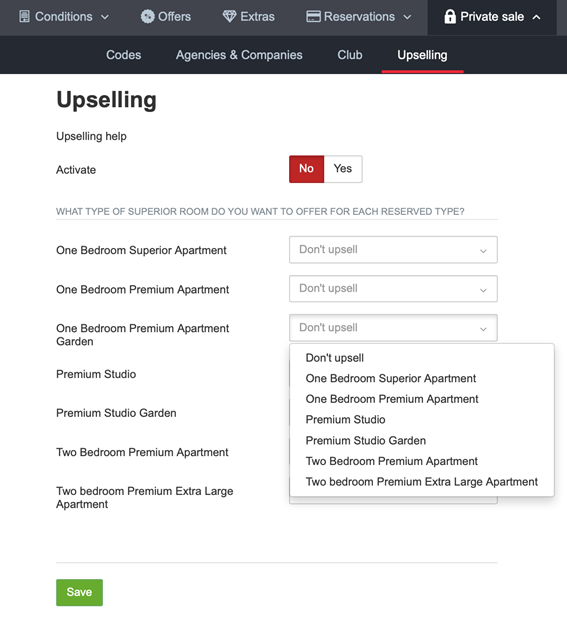 upselling extranet Mirai